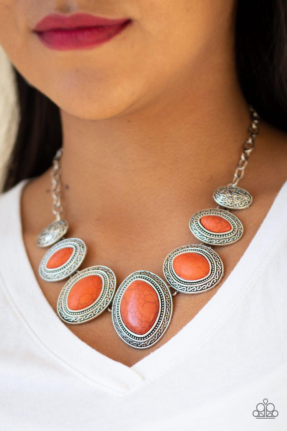 Sierra Serenity Orange Stone Necklace - Paparazzi Accessories- lightbox - CarasShop.com - Paparazzi Jewelry by Cara Jewels