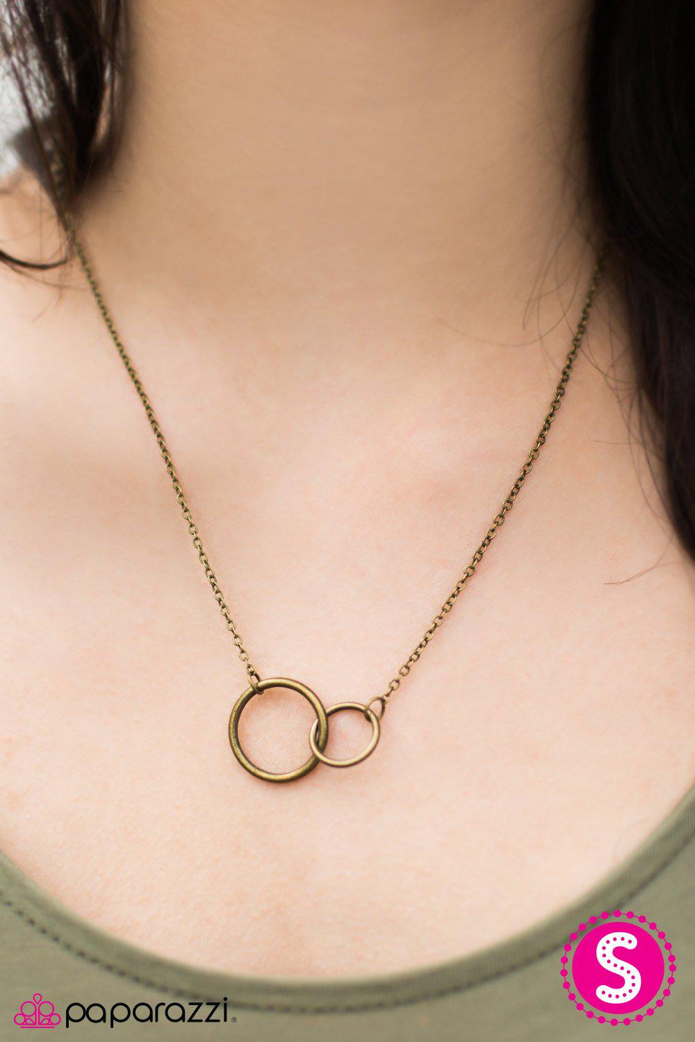 Simple Simplicity Brass Necklace - Paparazzi Accessories- lightbox - CarasShop.com - Paparazzi Jewelry by Cara Jewels