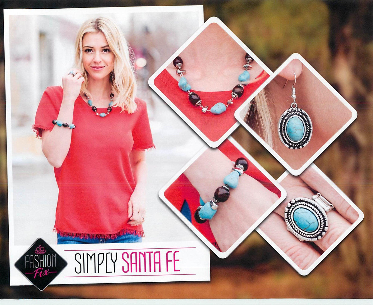 Simply Santa Fe Set - April 2018 - Paparazzi Accessories- Set Collage - CarasShop.com - Paparazzi Jewelry by Cara Jewels