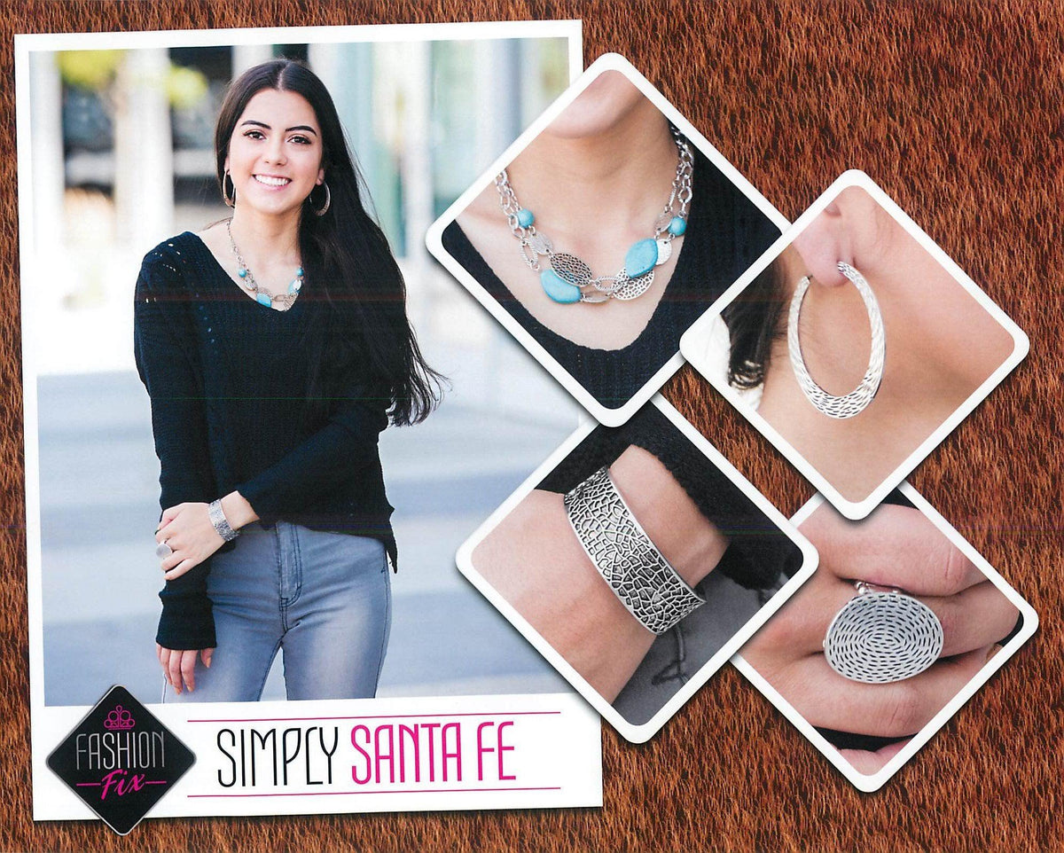 Simply Santa Fe Set - August 2018 - Paparazzi Accessories- Set Collage - CarasShop.com - Paparazzi Jewelry by Cara Jewels