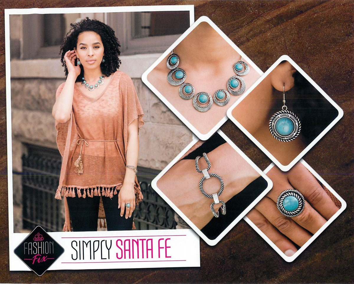 Simply Santa Fe Set - August 2019 - Paparazzi Accessories- Set Collage - CarasShop.com - Paparazzi Jewelry by Cara Jewels