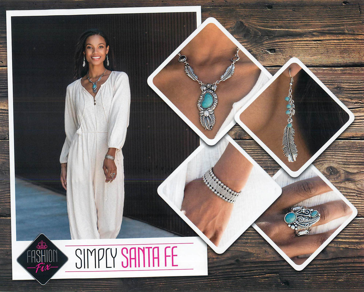Simply Santa Fe Set - August 2020 - Paparazzi Accessories- Set Collage - CarasShop.com - Paparazzi Jewelry by Cara Jewels