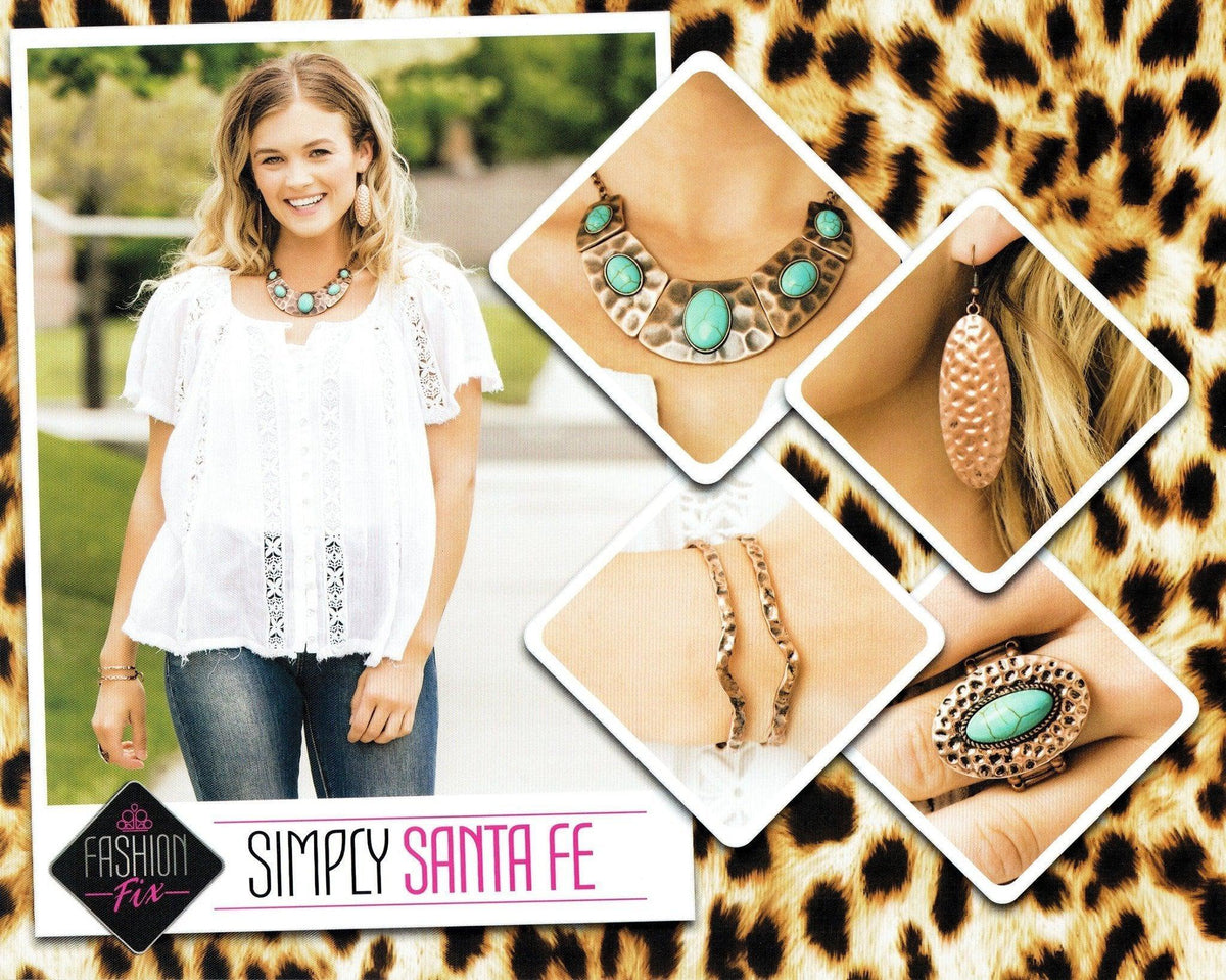 Simply Santa Fe Set - July 2019 - Paparazzi Accessories- Set Collage - CarasShop.com - Paparazzi Jewelry by Cara Jewels
