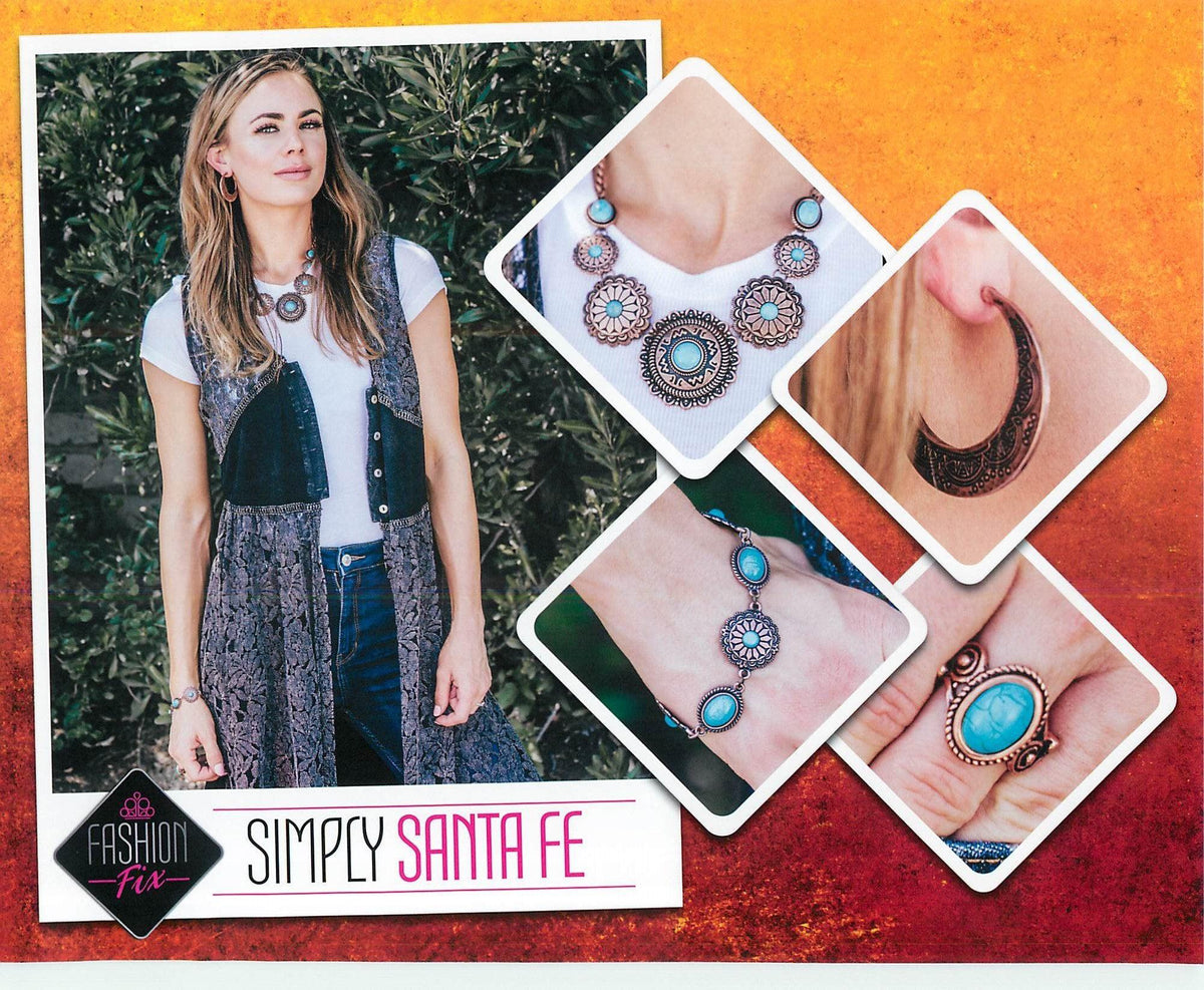 Simply Santa Fe Set - June 2018 - Paparazzi Accessories- Set Collage - CarasShop.com - Paparazzi Jewelry by Cara Jewels