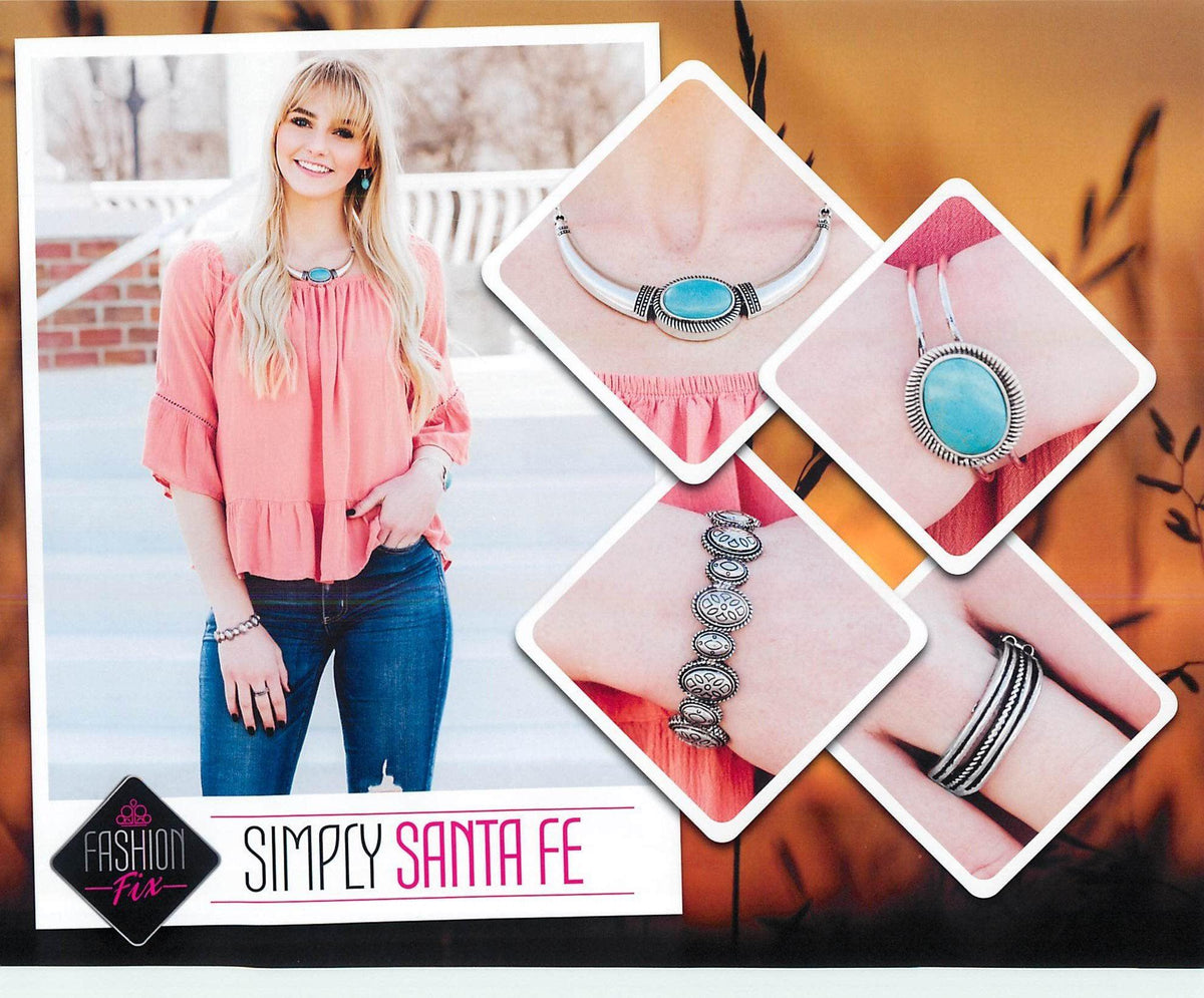 Simply Santa Fe Set - May 2018 - Paparazzi Accessories- Set Collage - CarasShop.com - Paparazzi Jewelry by Cara Jewels