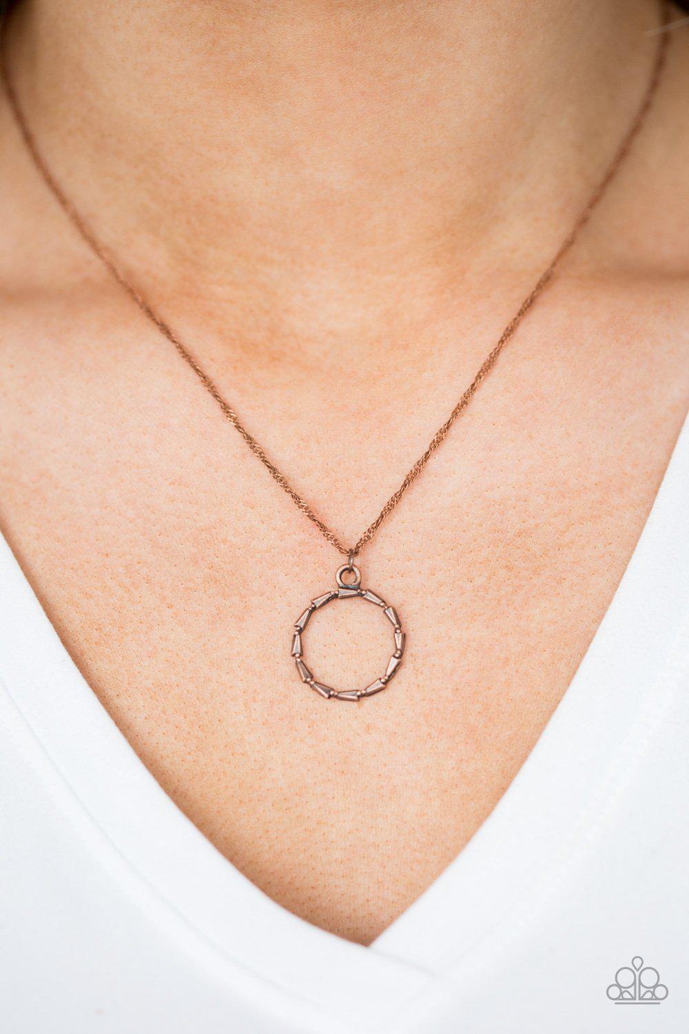 Simply Simple Copper Necklace - Paparazzi Accessories- lightbox - CarasShop.com - Paparazzi Jewelry by Cara Jewels
