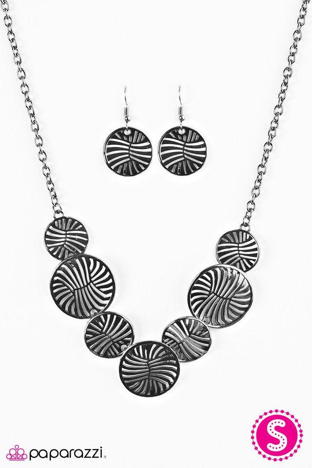 Slam Dunk Gunmetal Black Necklace - Paparazzi Accessories- lightbox - CarasShop.com - Paparazzi Jewelry by Cara Jewels