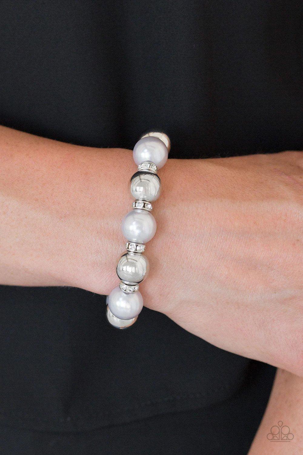 So Not Sorry Silver Bracelet - Paparazzi Accessories- on model - CarasShop.com - Paparazzi Jewelry by Cara Jewels