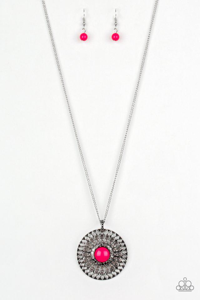 So Solar Pink Necklace - Paparazzi Accessories- lightbox - CarasShop.com - Paparazzi Jewelry by Cara Jewels