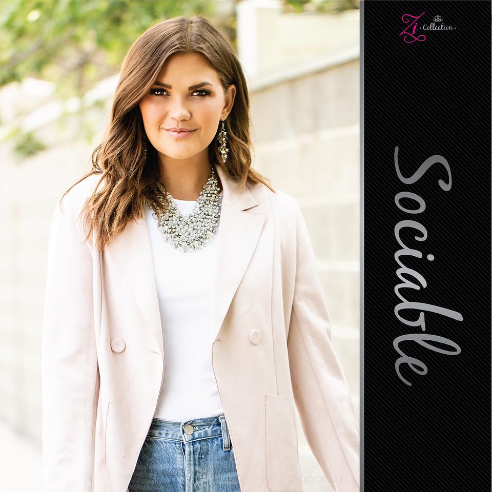Sociable 2020 Zi Collection Necklace - Paparazzi Accessories - free matching earrings -CarasShop.com - Paparazzi Jewelry by Cara Jewels