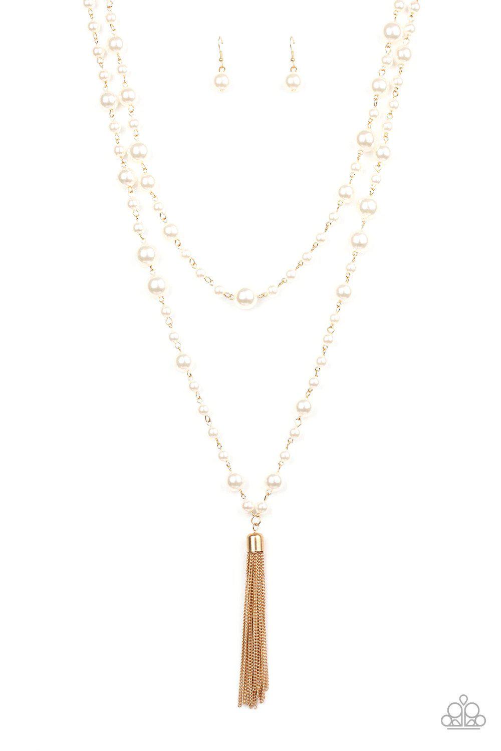 Social Hour Gold Necklace - Paparazzi Accessories- lightbox - CarasShop.com - Paparazzi Jewelry by Cara Jewels