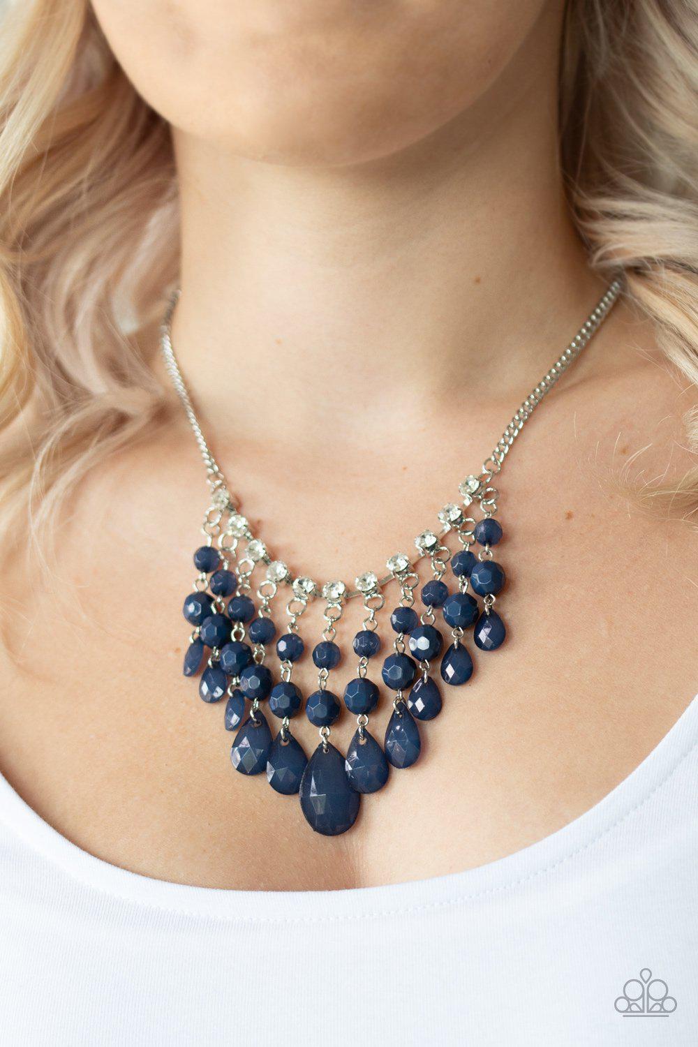 Social Network Blue Necklace - Paparazzi Accessories- lightbox - CarasShop.com - Paparazzi Jewelry by Cara Jewels