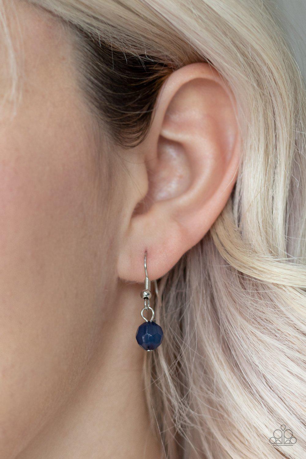 Social Network Blue Necklace - Paparazzi Accessories- on model - CarasShop.com - Paparazzi Jewelry by Cara Jewels