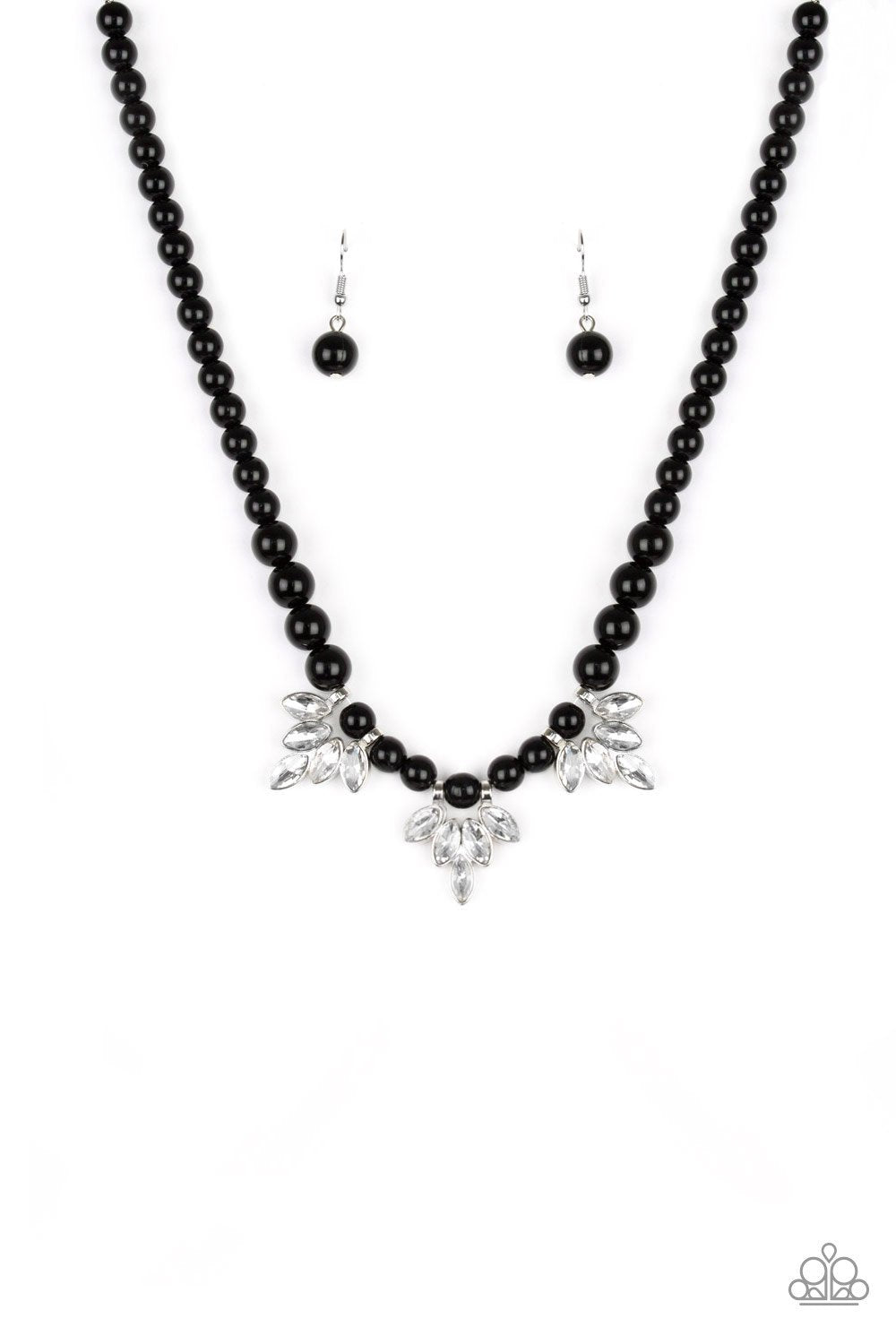 Society Socialite Black Pearl Necklace - Paparazzi Accessories- lightbox - CarasShop.com - Paparazzi Jewelry by Cara Jewels