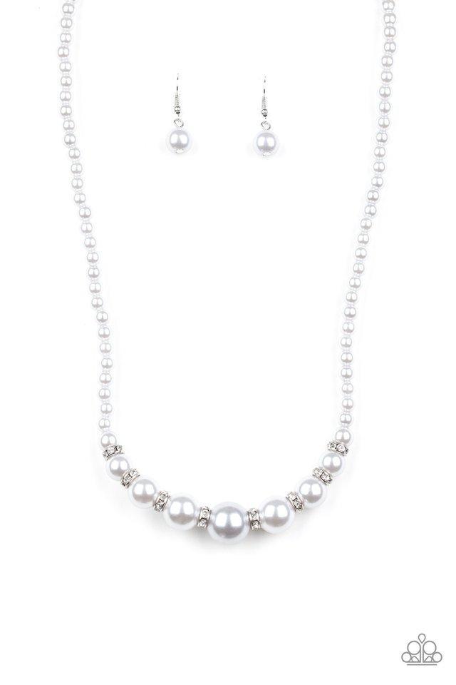 Soho Sweetheart Silver Pearl Necklace - Paparazzi Accessories- lightbox - CarasShop.com - Paparazzi Jewelry by Cara Jewels
