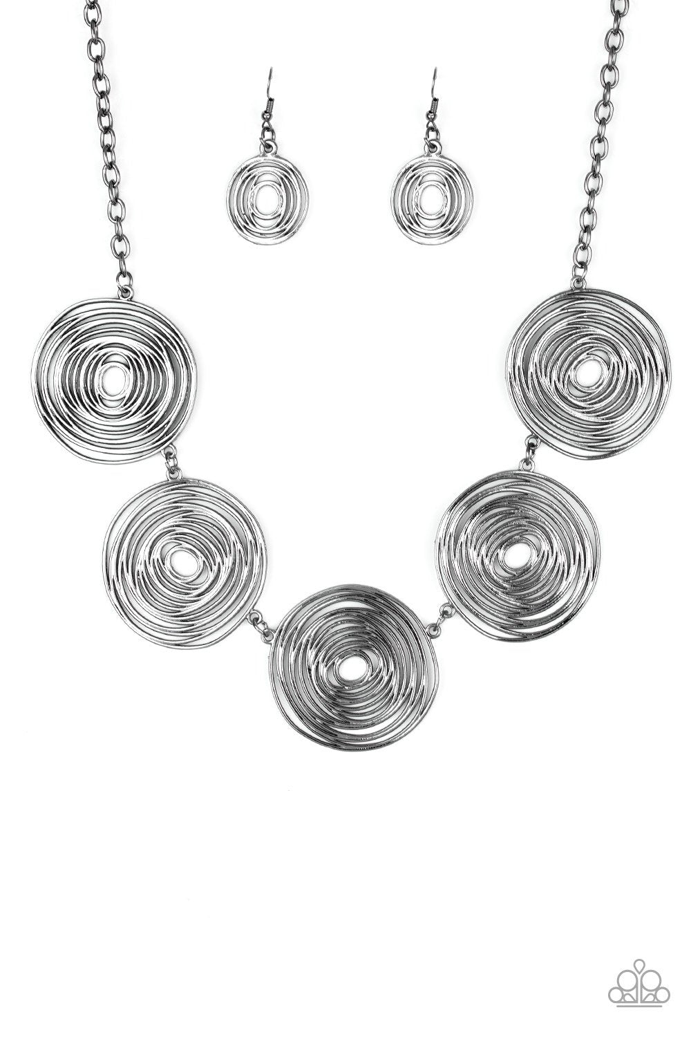 Sol-mates Gunmetal Black Necklace - Paparazzi Accessories- lightbox - CarasShop.com - Paparazzi Jewelry by Cara Jewels