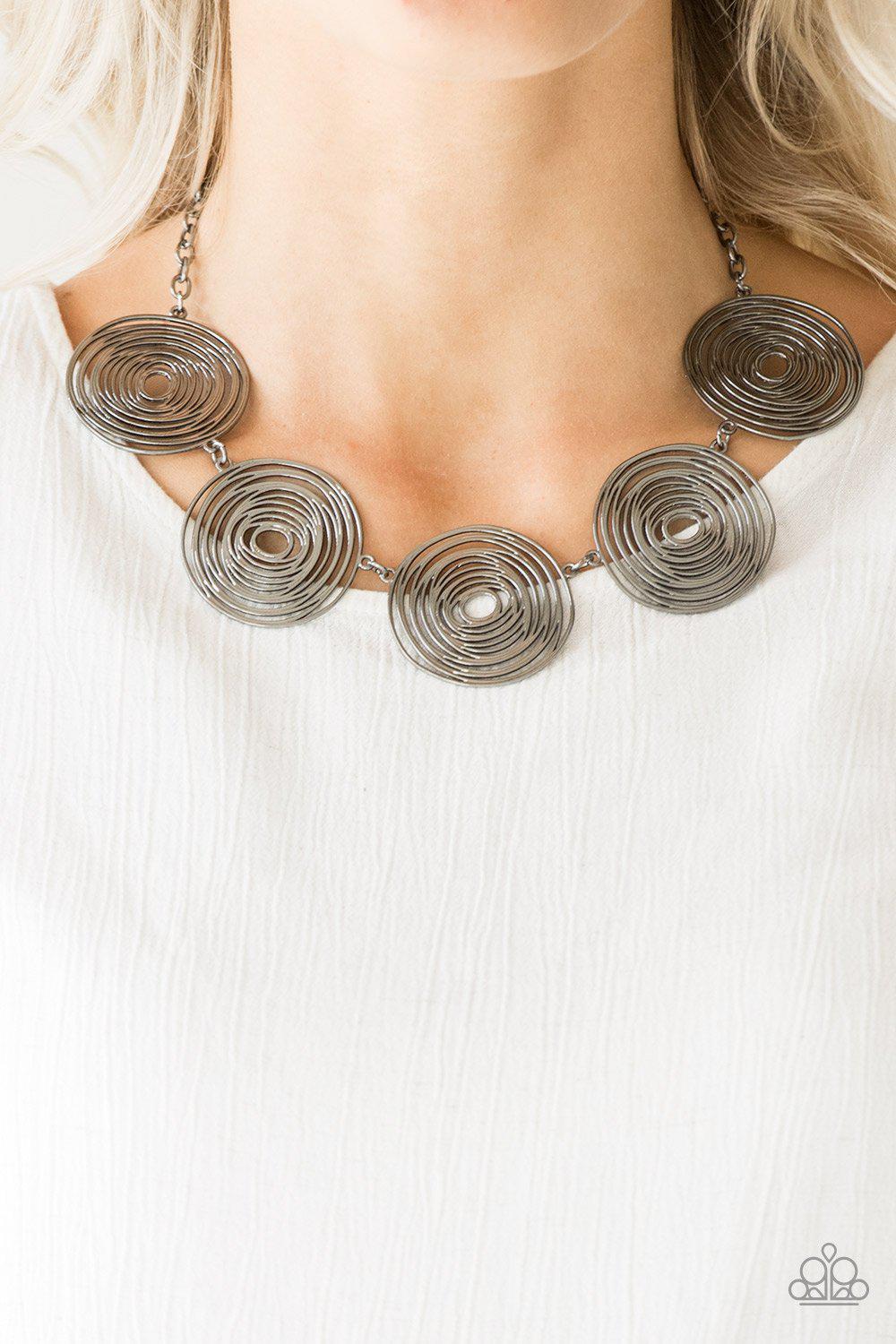 Sol-mates Gunmetal Black Necklace - Paparazzi Accessories- lightbox - CarasShop.com - Paparazzi Jewelry by Cara Jewels