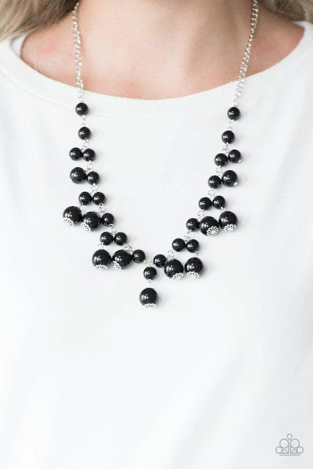 Soon To Be Mrs. Black Necklace - Paparazzi Accessories- on model - CarasShop.com - Paparazzi Jewelry by Cara Jewels