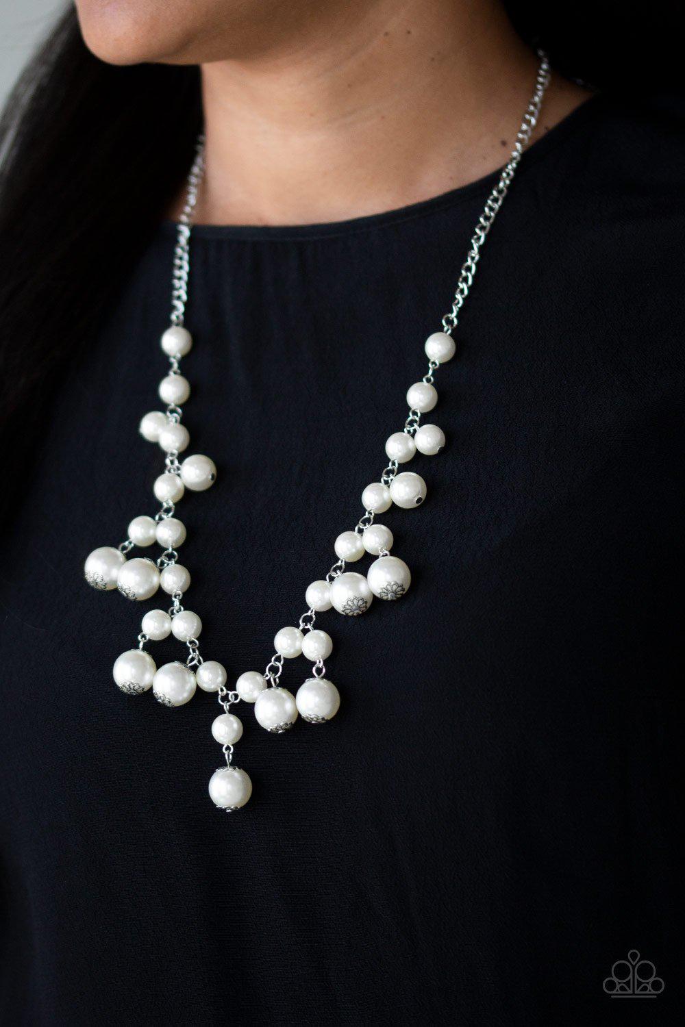 Soon To Be Mrs. White Pearl Necklace - Paparazzi Accessories- lightbox - CarasShop.com - Paparazzi Jewelry by Cara Jewels