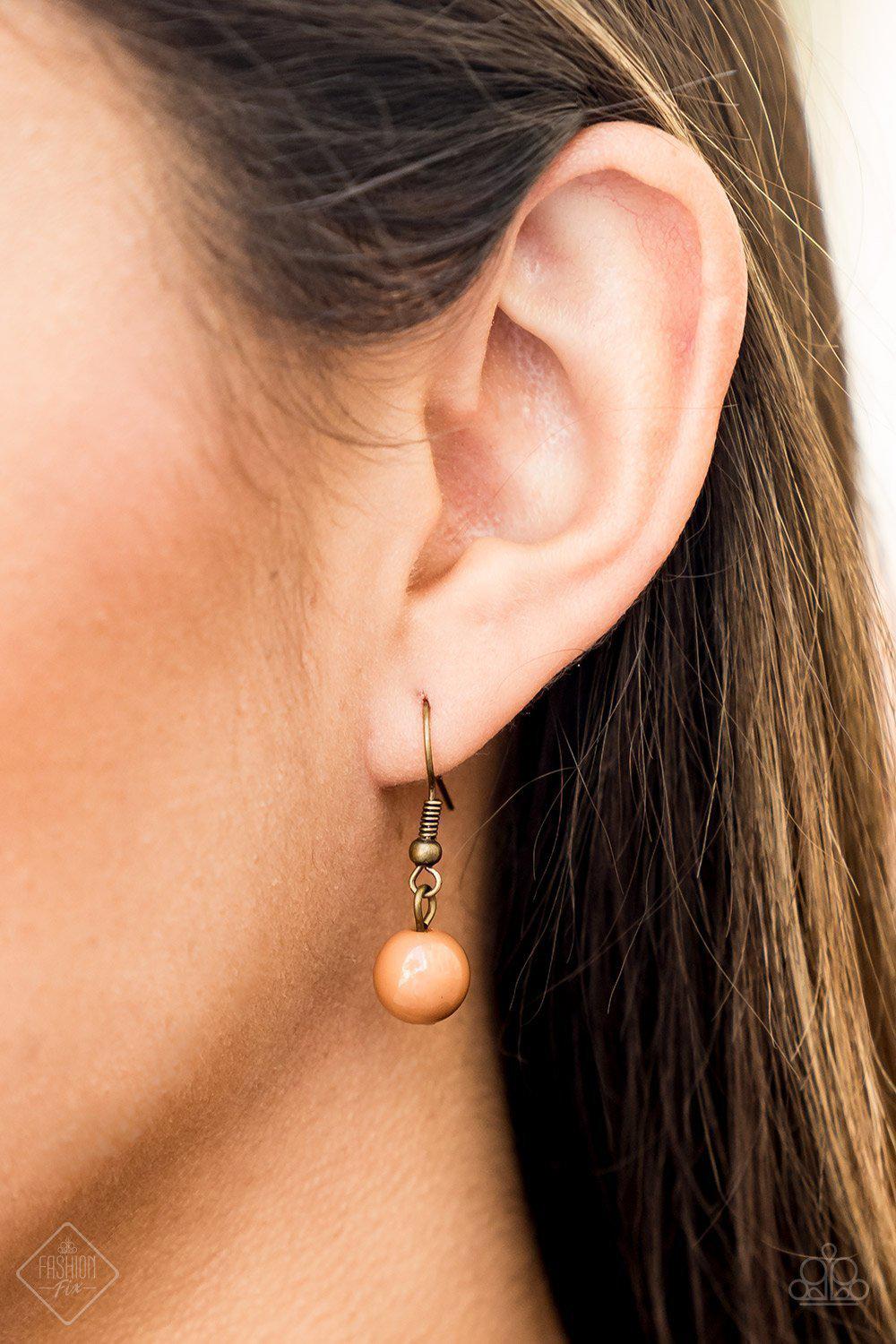 Soul Quest Multi-color Bead and Brass Tassel Necklace - Paparazzi Accessories- on model - CarasShop.com - Paparazzi Jewelry by Cara Jewels