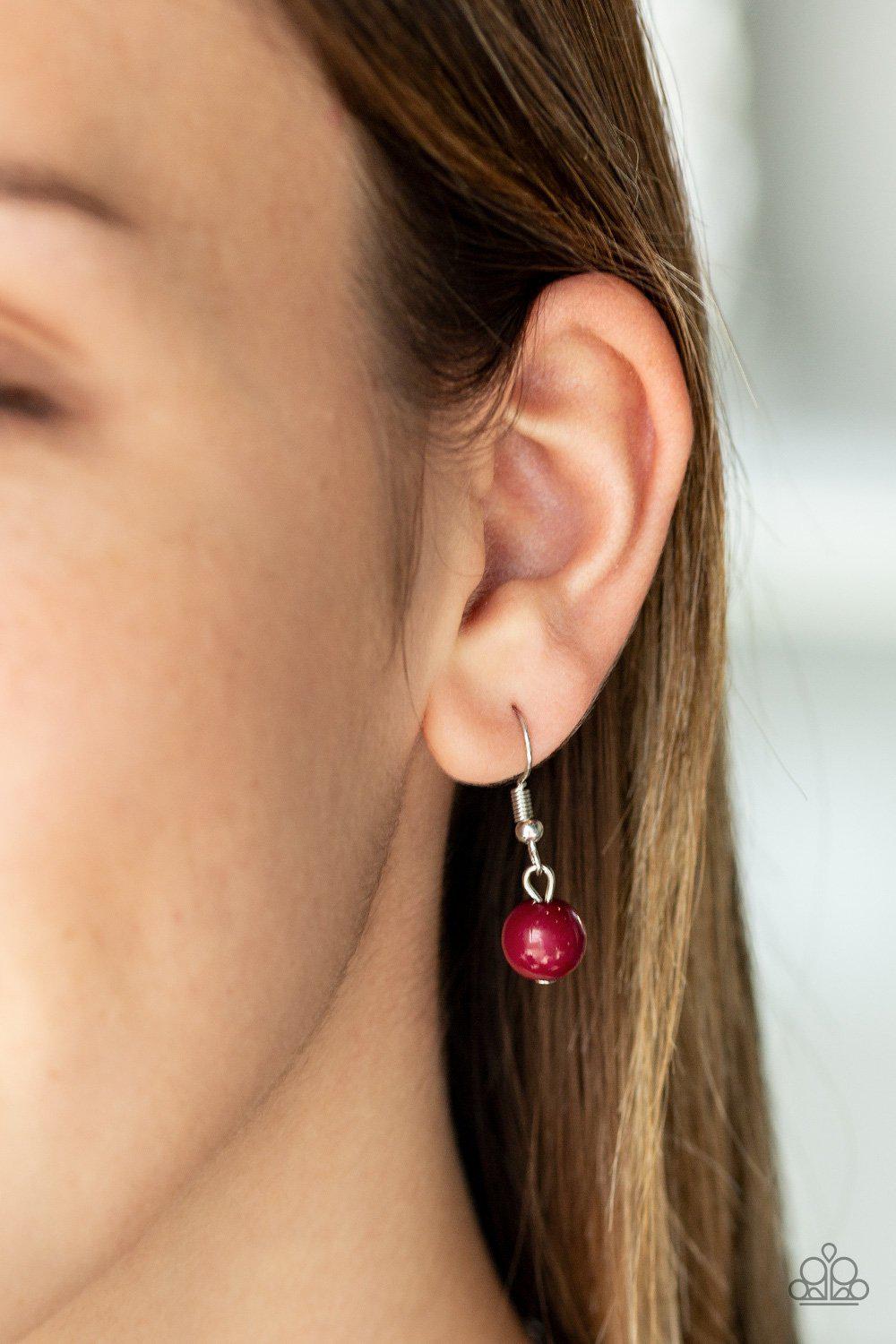 Soul Quest Red and Silver Tassel Necklace - Paparazzi Accessories - free matching earrings -CarasShop.com - Paparazzi Jewelry by Cara Jewels