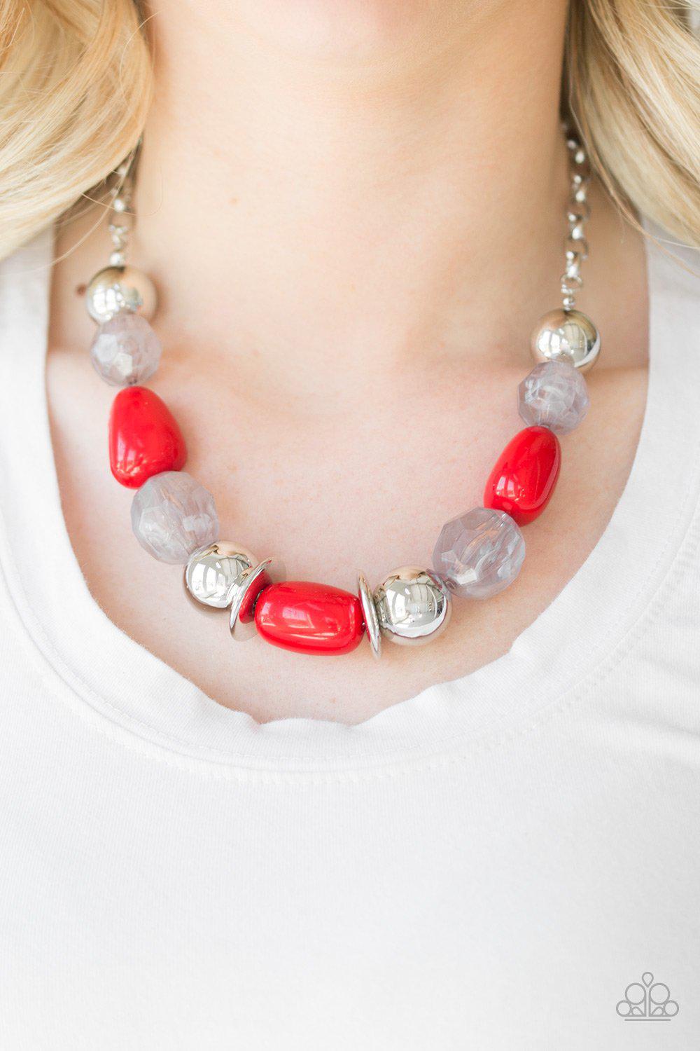 South Shore Sensation Red Necklace - Paparazzi Accessories- lightbox - CarasShop.com - Paparazzi Jewelry by Cara Jewels