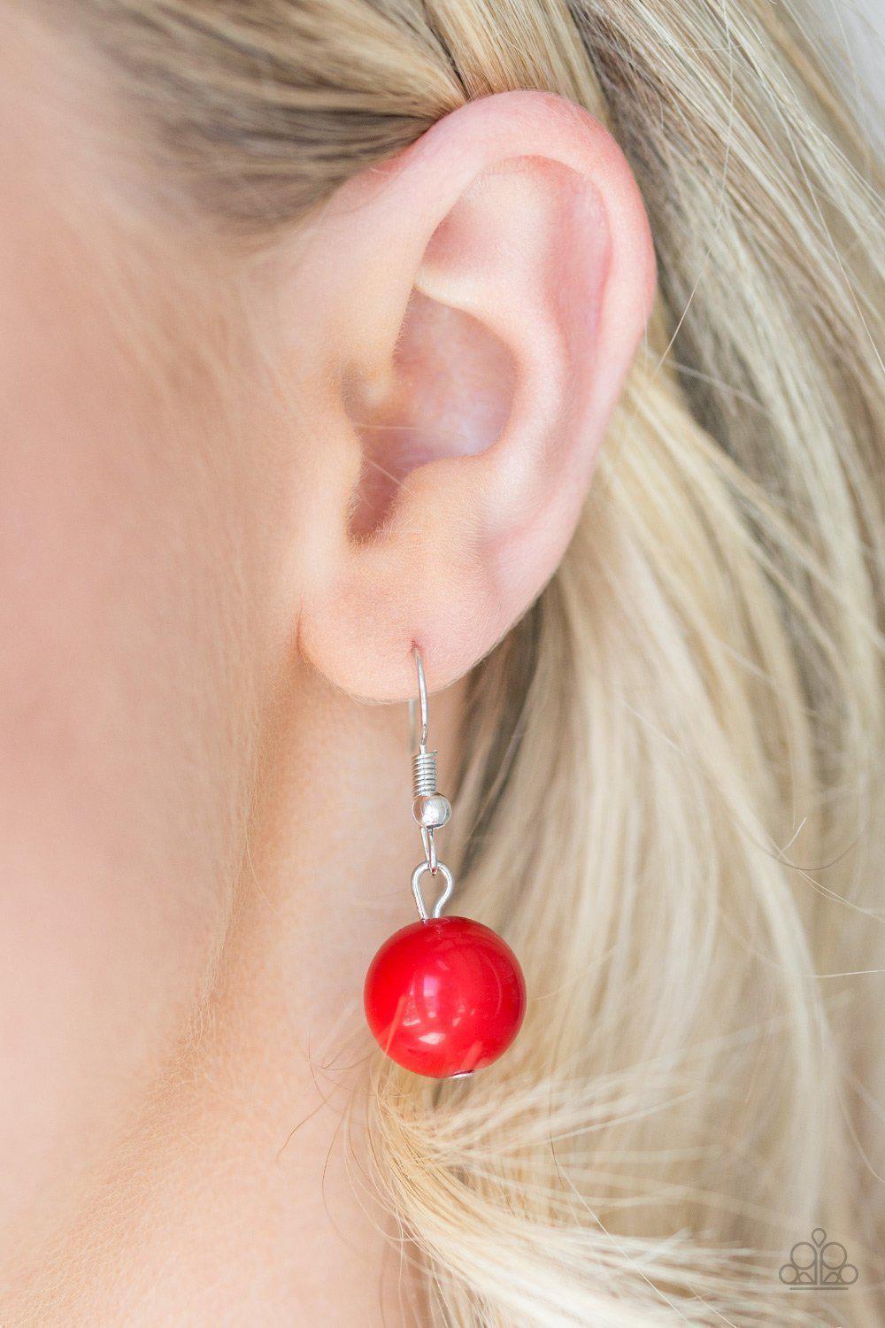 South Shore Sensation Red Necklace - Paparazzi Accessories- on model - CarasShop.com - Paparazzi Jewelry by Cara Jewels