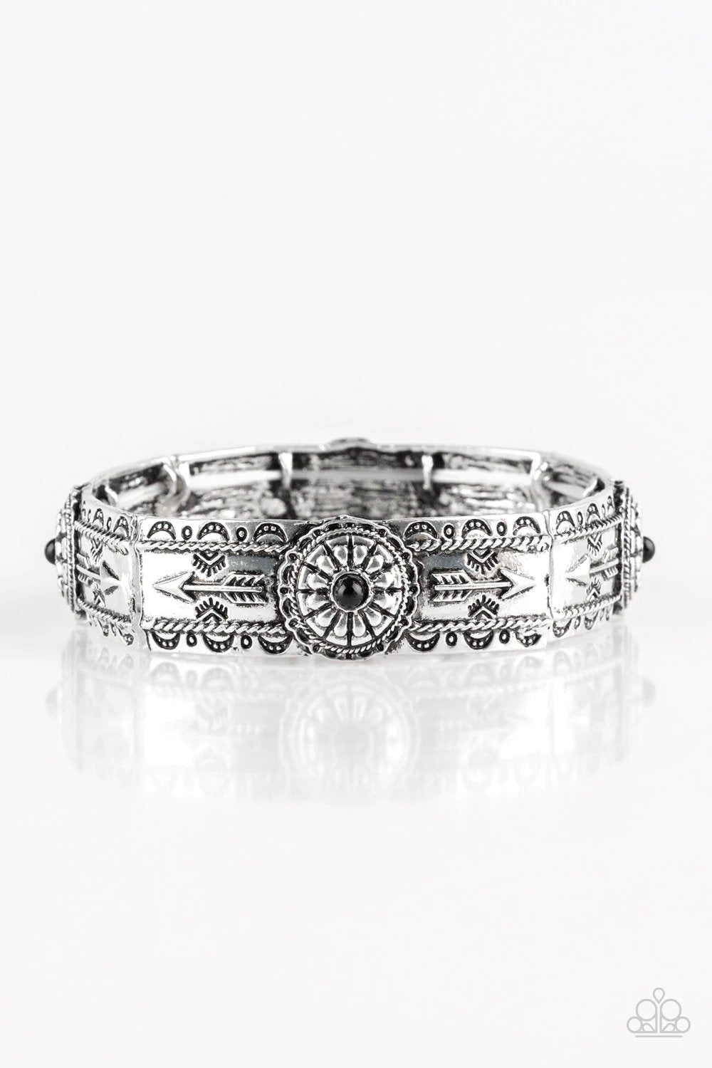 Southern Borders Black Bracelet - Paparazzi Accessories- lightbox - CarasShop.com - Paparazzi Jewelry by Cara Jewels
