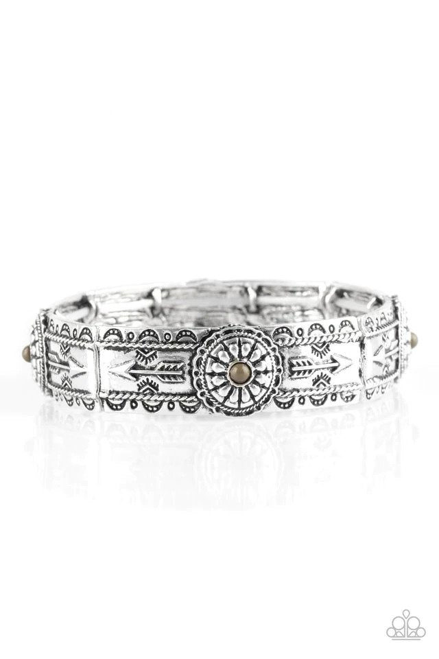 Southern Borders Green Bracelet - Paparazzi Accessories- lightbox - CarasShop.com - Paparazzi Jewelry by Cara Jewels