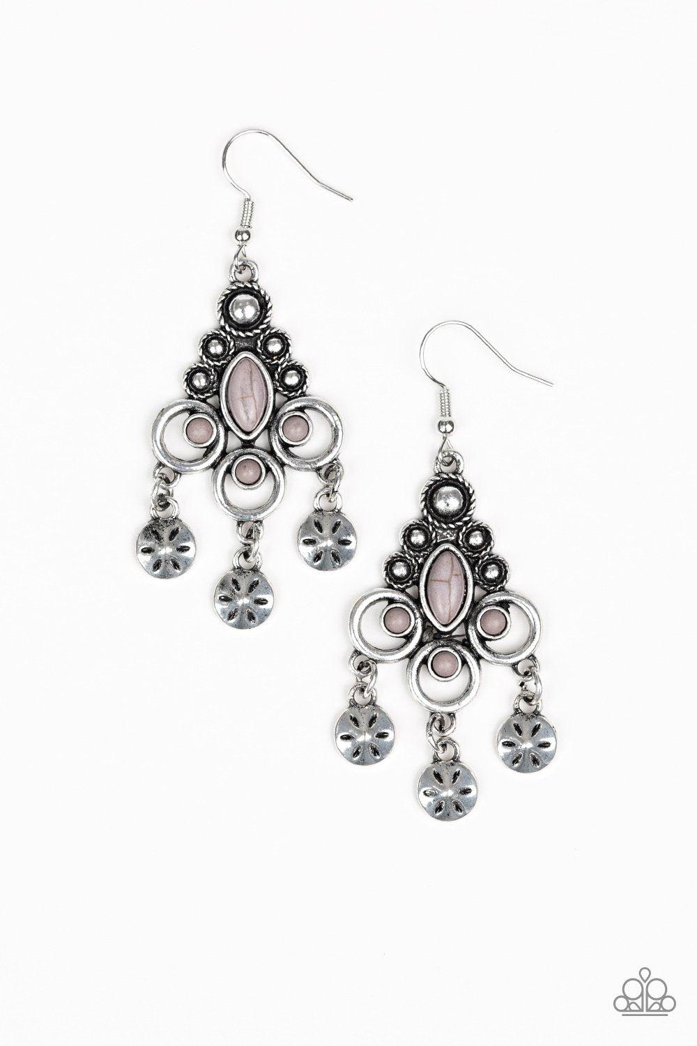 Southern Expressions Silver and Gray Stone Earrings - Paparazzi Accessories- lightbox - CarasShop.com - Paparazzi Jewelry by Cara Jewels