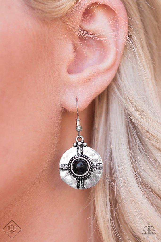 Southern Oasis Black Earrings - Paparazzi Accessories- lightbox - CarasShop.com - Paparazzi Jewelry by Cara Jewels