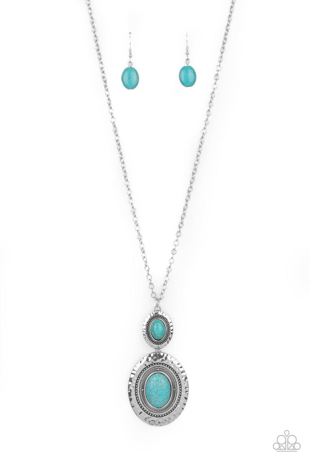 Southern Opera Turquoise Blue Stone Necklace - Paparazzi Accessories- lightbox - CarasShop.com - Paparazzi Jewelry by Cara Jewels