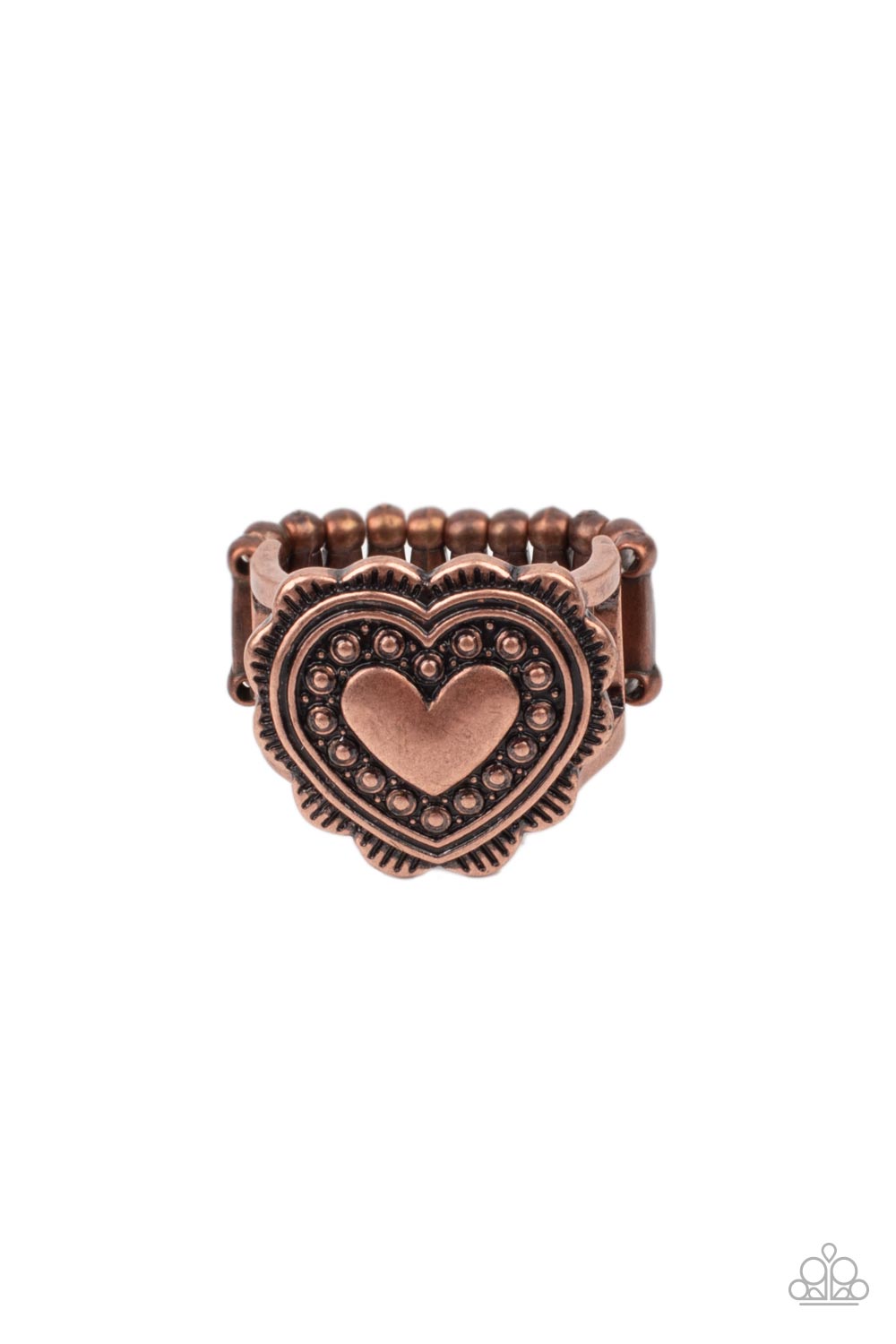 Southern Soulmate Copper Heart Ring - Paparazzi Accessories- lightbox - CarasShop.com - Paparazzi Jewelry by Cara Jewels