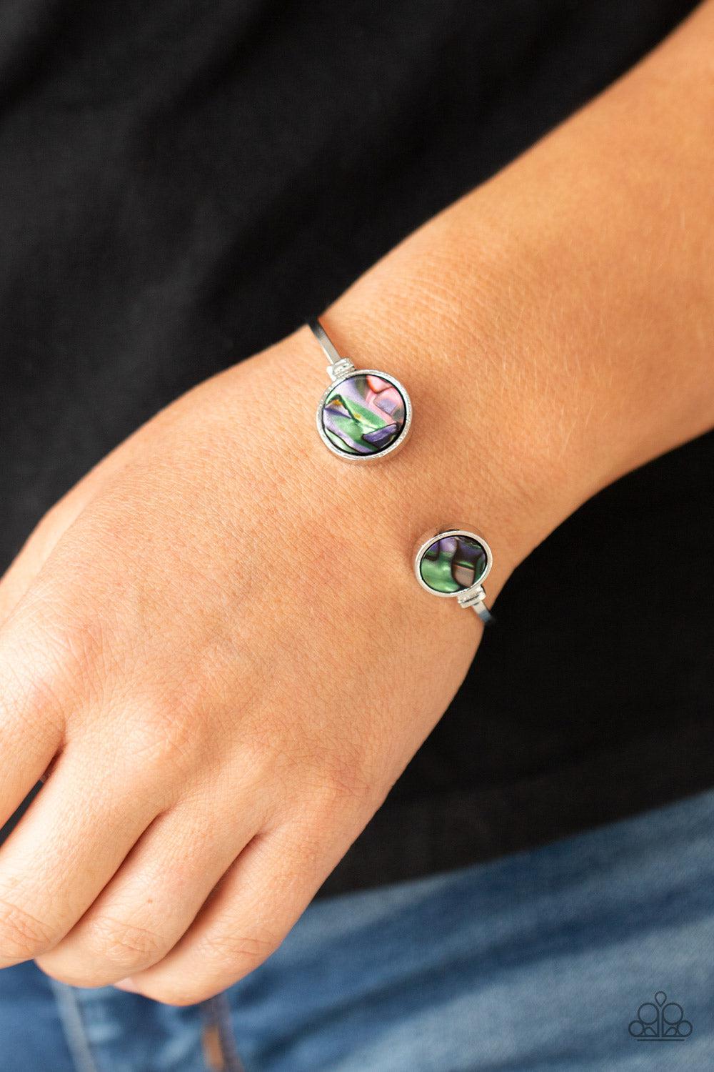 Space Oracle Multi Cuff Bracelet - Paparazzi Accessories- on model - CarasShop.com - Paparazzi Jewelry by Cara Jewels