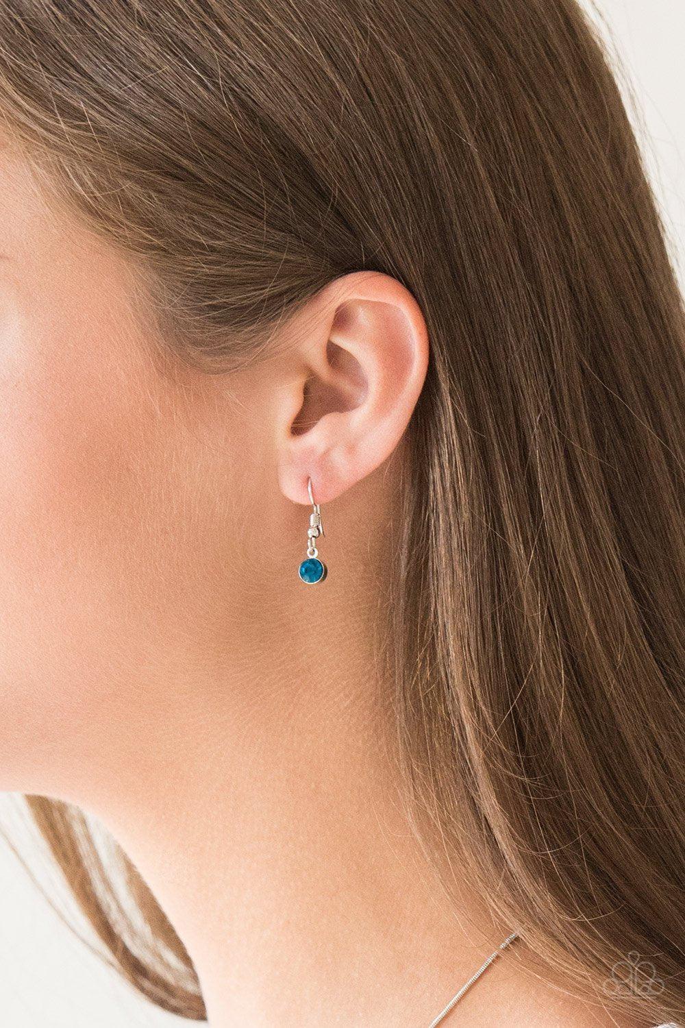 Sparkling Stargazer Blue Rhinestone Necklace - Paparazzi Accessories - free matching earrings -CarasShop.com - Paparazzi Jewelry by Cara Jewels