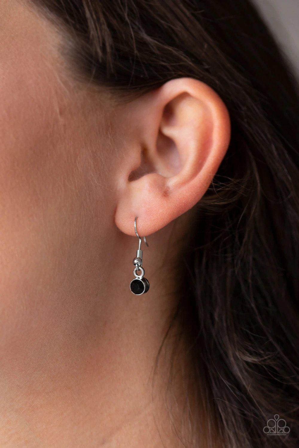 Special Treatment Black Rhinestone Necklace - Paparazzi Accessories - free matching earrings -CarasShop.com - Paparazzi Jewelry by Cara Jewels