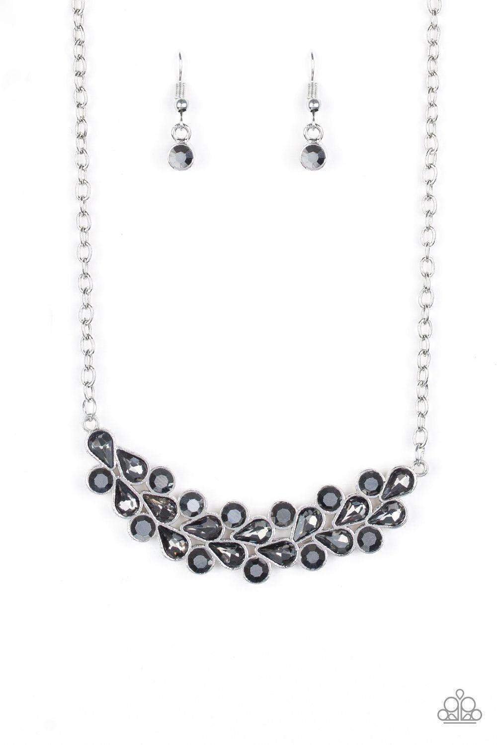 Special Treatment Silver, Hematite and Smoky Rhinestone Necklace - Paparazzi Accessories- lightbox - CarasShop.com - Paparazzi Jewelry by Cara Jewels