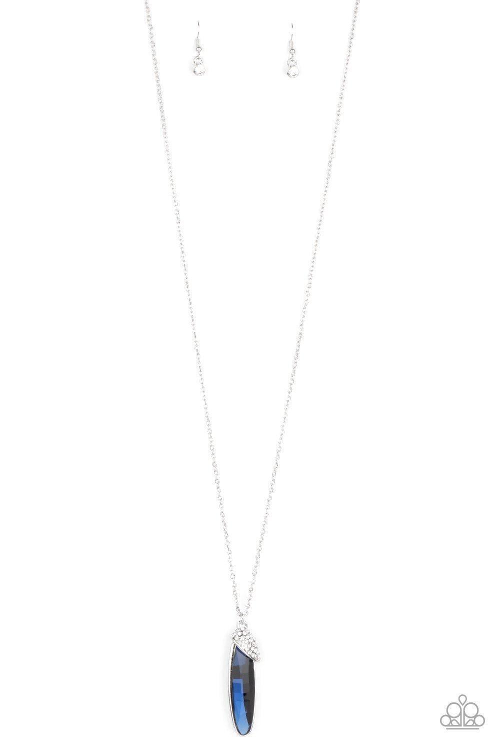 Spontaneous Sparkle Blue Rhinestone Pendant Necklace - Paparazzi Accessories- lightbox - CarasShop.com - Paparazzi Jewelry by Cara Jewels