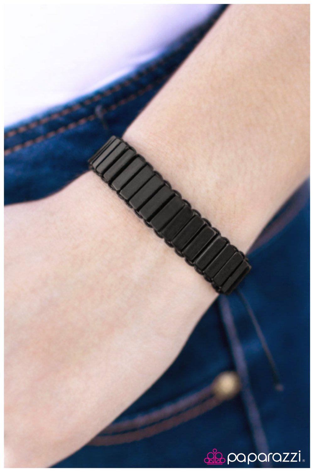 Sports Club Black Bracelet - Paparazzi Accessories- lightbox - CarasShop.com - Paparazzi Jewelry by Cara Jewels
