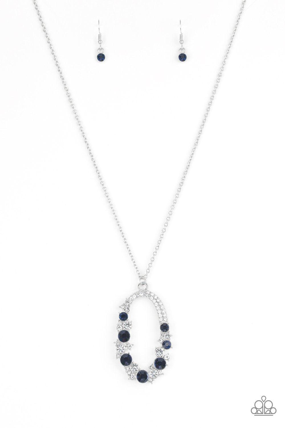 Spotlight Social Blue Rhinestone Pendant Necklace - Paparazzi Accessories- lightbox - CarasShop.com - Paparazzi Jewelry by Cara Jewels