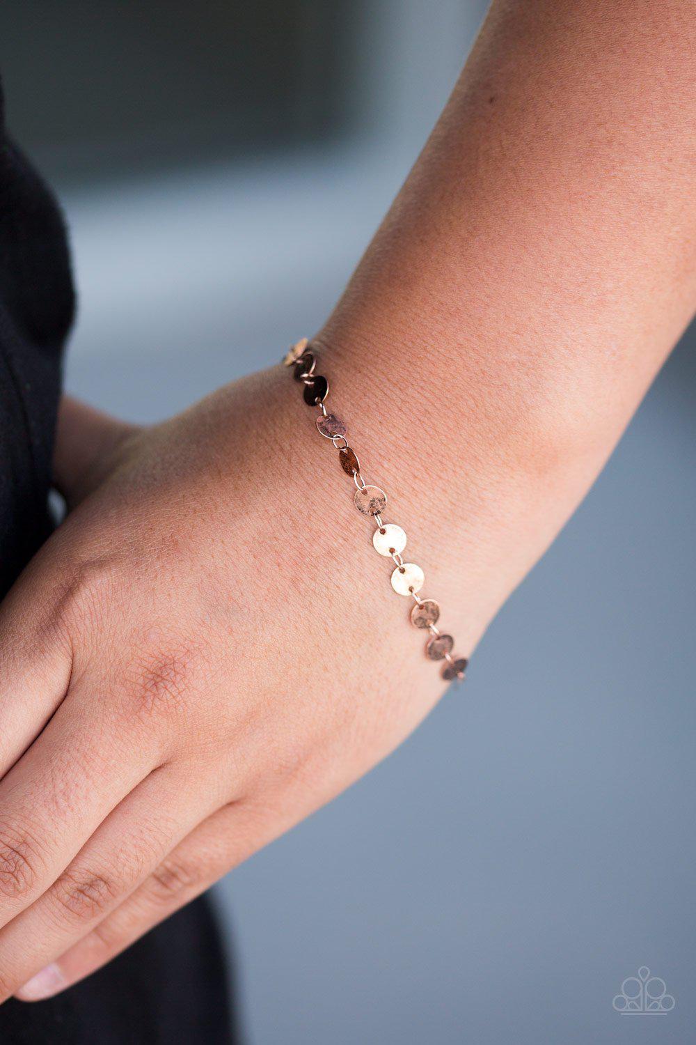 Spotlight Social Copper Bracelet - Paparazzi Accessories- lightbox - CarasShop.com - Paparazzi Jewelry by Cara Jewels