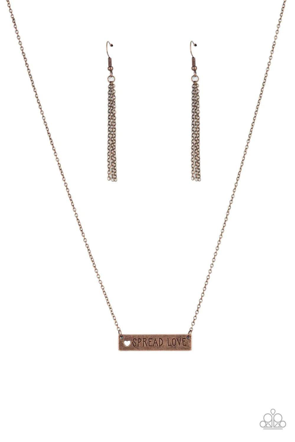 Spread Love Copper Necklace - Paparazzi Accessories- lightbox - CarasShop.com - Paparazzi Jewelry by Cara Jewels