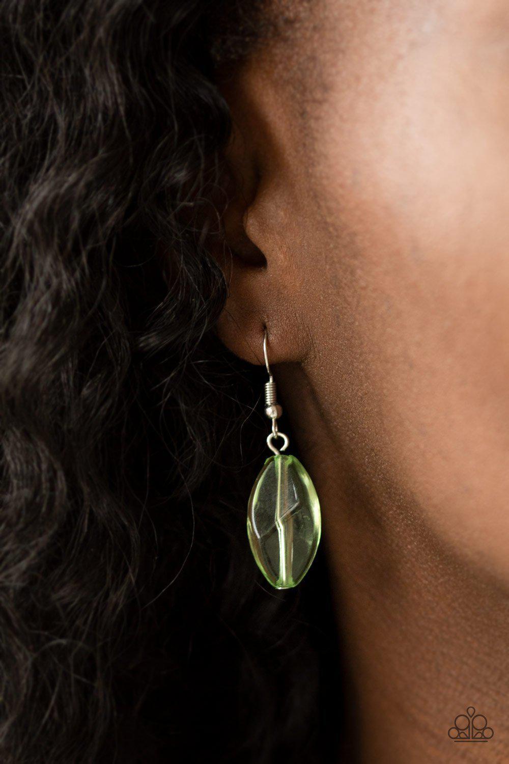 Spring Daydream Green Necklace and matching Earrings - Paparazzi Accessories - free matching earrings -CarasShop.com - Paparazzi Jewelry by Cara Jewels