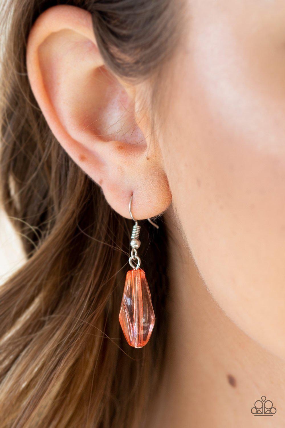 Spring Daydream Multi-color Pink and Coral Necklace and matching Earrings - Paparazzi Accessories- on model - CarasShop.com - Paparazzi Jewelry by Cara Jewels