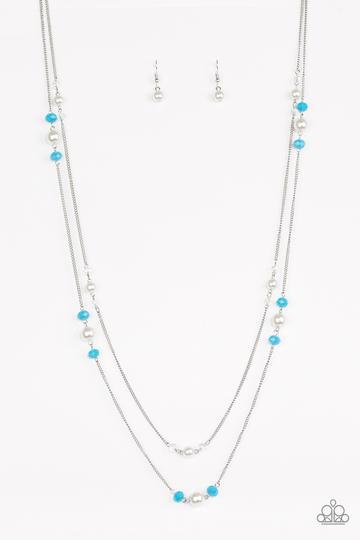 Spring Splash Blue Necklace - Paparazzi Accessories- lightbox - CarasShop.com - Paparazzi Jewelry by Cara Jewels