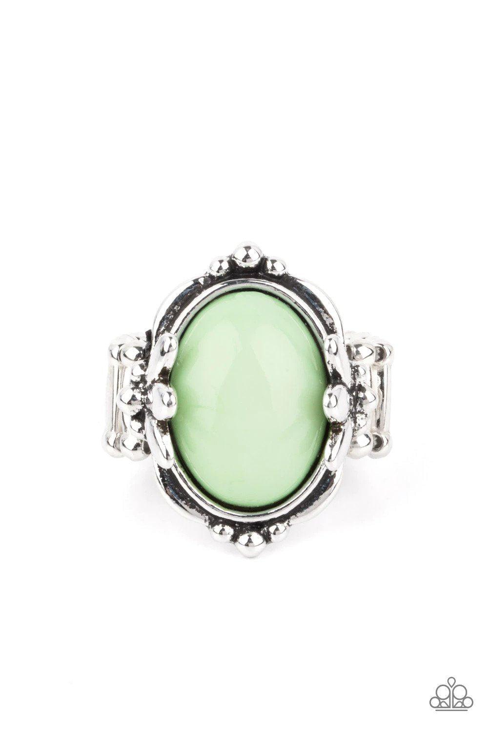 Springtime Splendor Green Ring - Paparazzi Accessories- lightbox - CarasShop.com - Paparazzi Jewelry by Cara Jewels
