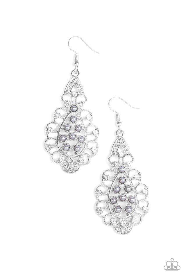 Sprinkle on the Sparkle Silver Earrings - Paparazzi Accessories- lightbox - CarasShop.com - Paparazzi Jewelry by Cara Jewels