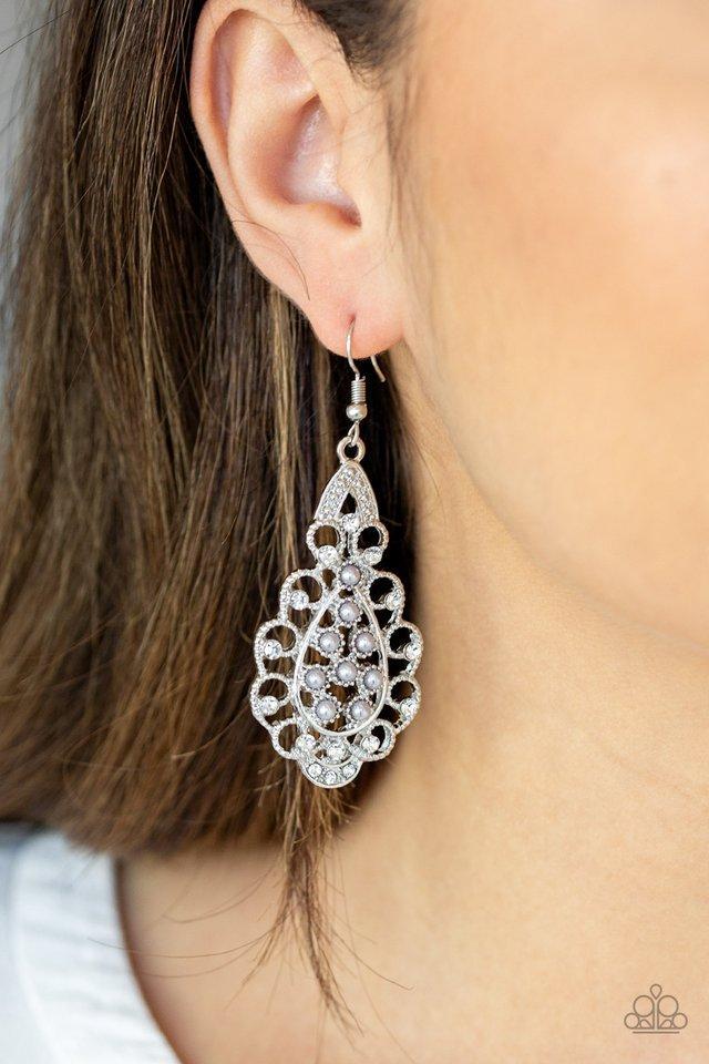 Sprinkle on the Sparkle Silver Earrings - Paparazzi Accessories- lightbox - CarasShop.com - Paparazzi Jewelry by Cara Jewels