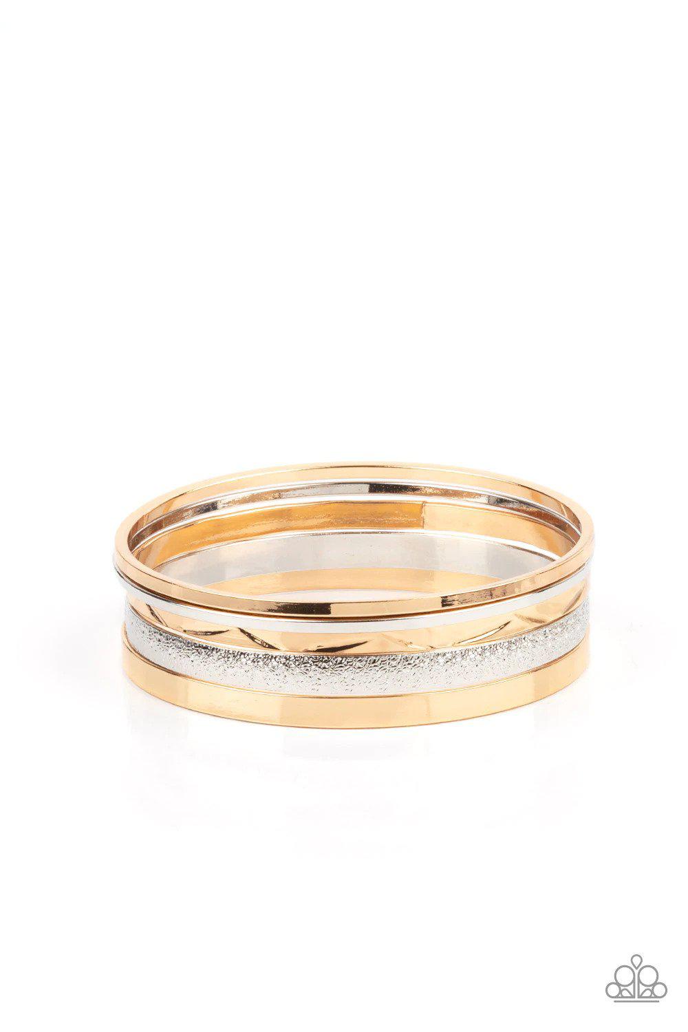 Stackable Style Multi Gold & Silver Bangle Bracelet Set - Paparazzi Accessories- lightbox - CarasShop.com - Paparazzi Jewelry by Cara Jewels