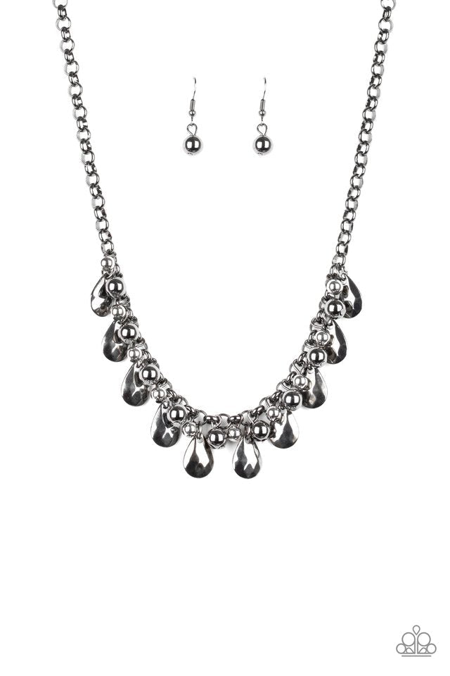 Stage Stunner Gunmetal Black Necklace - Paparazzi Accessories- lightbox - CarasShop.com - Paparazzi Jewelry by Cara Jewels